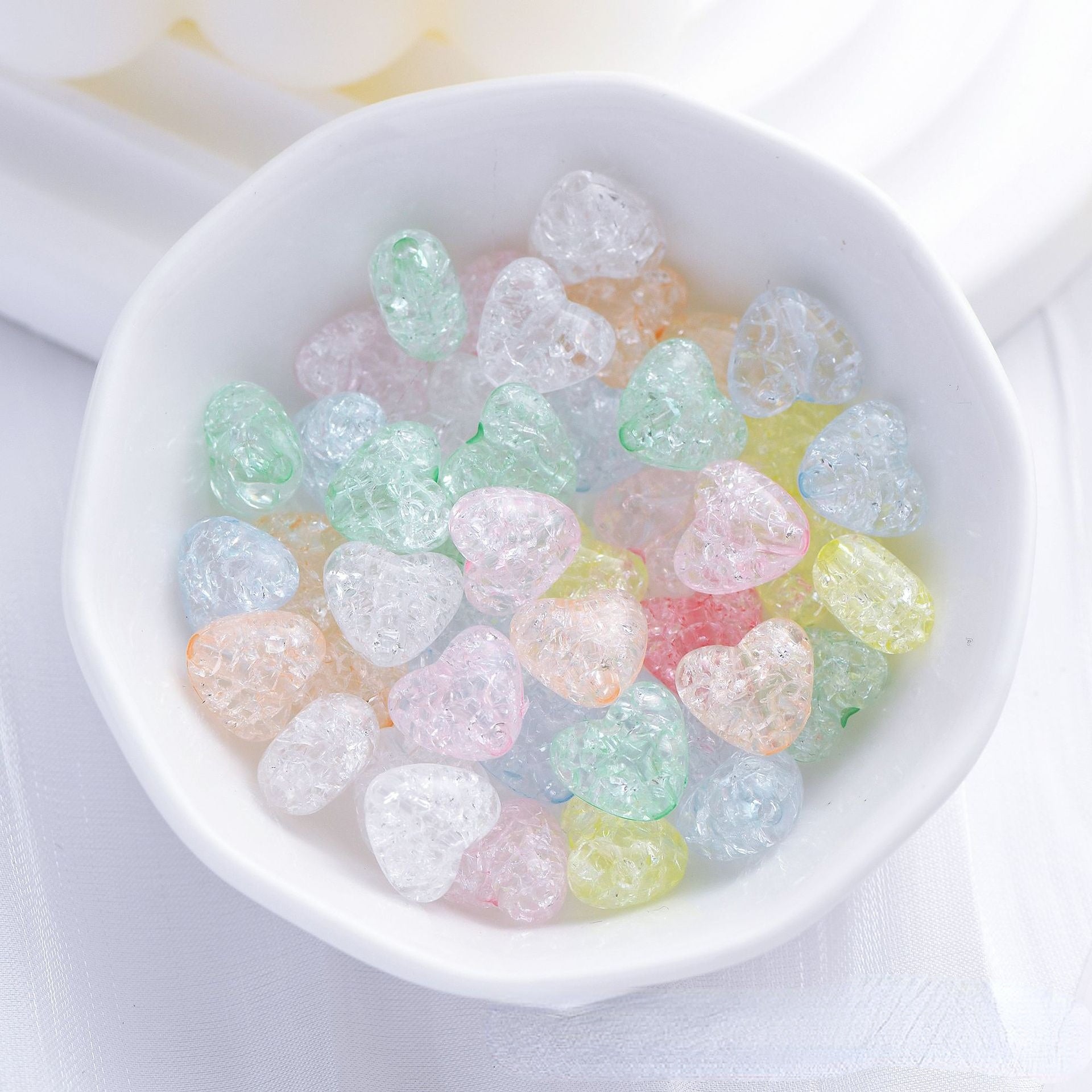 Wholesale 50pcs/pack 11MM Heart Acrylic Beads